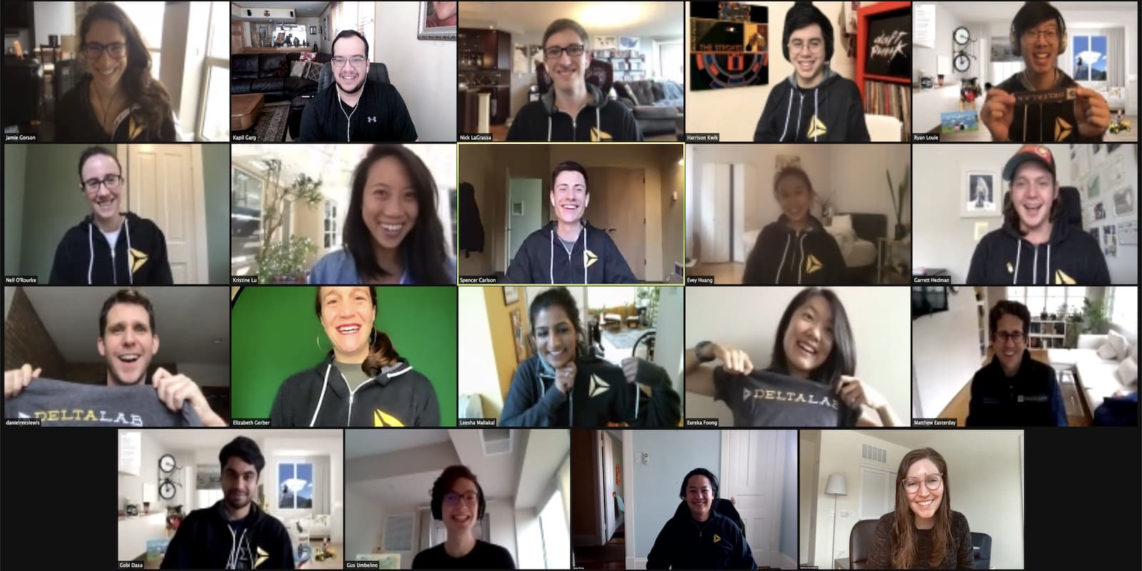 Screenshot of Zoom call with all lab members.